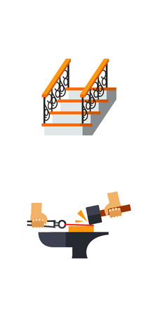 Metalwork icon setのイラスト素材