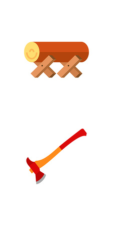 Sawmill and wood icon setのイラスト素材