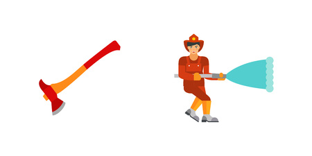 Sawmill and firefighting icon setのイラスト素材