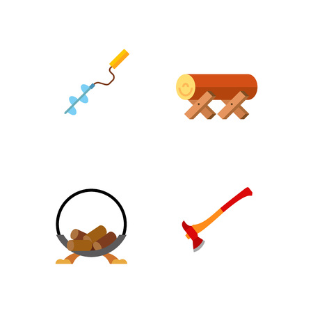 Sawmill and firefighting icon setのイラスト素材