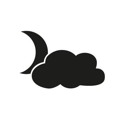 Cloudy night icon Vector illustration.のイラスト素材
