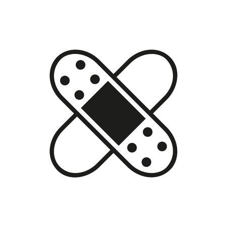 Simple icon of medical bandage. Wound, first aid, hygiene product. Medical equipment concept. Can be used for topics like medicine, health, healthcareのイラスト素材