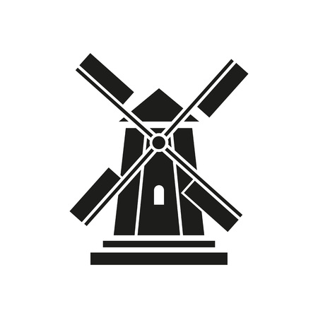 Icon of Holland windmill. Agriculture, production, equipment. Landmarks concept. Can be used for topics like countryside, tourism, villageのイラスト素材