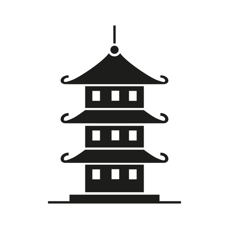 Icon of Pagoda tower. Religion, Buddhism, tiered. Landmarks concept. Can be used for topics like history, Asia, architectureのイラスト素材