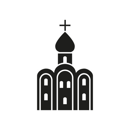 Icon of Russian church. Holy, Russian church , cross. Landmarks concept. Can be used for topics like culture, religion, cathedralのイラスト素材