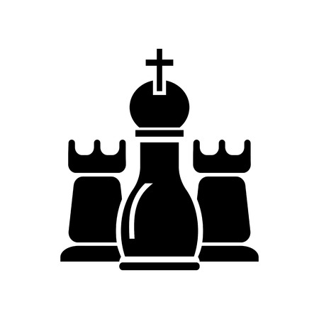 Icon of strategy of development. Chess, choice, brainstorming. Business concept. Can be used for topics like business game, planning business, solutionのイラスト素材