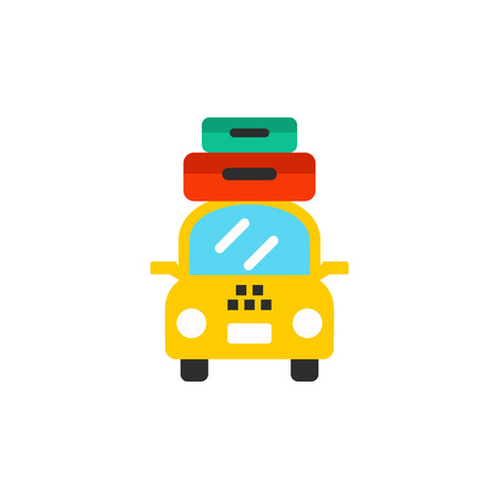 Taxi with suitcases as travel concept iconのイラスト素材