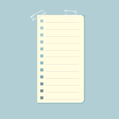 Notebook Sheet Attached with Sticky Tapeのイラスト素材