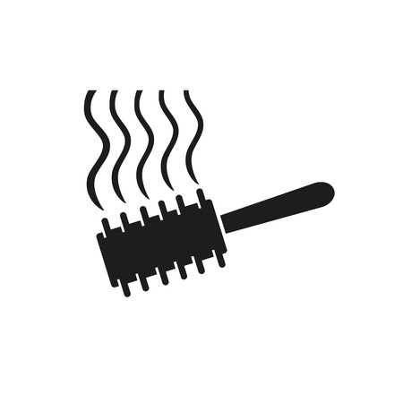 Icon of styling hair. Hairbrush, softness, split ends. Hairdressing salon concept. Can be used for topics like hairstyle, professional hair care, detanglingのイラスト素材