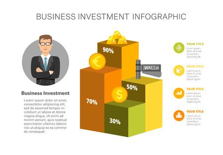 Bar chart template for business investment.のイラスト素材