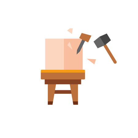 Making sculpture iconのイラスト素材