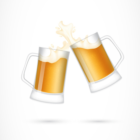 Pair of Beer Glasses Illustrationのイラスト素材