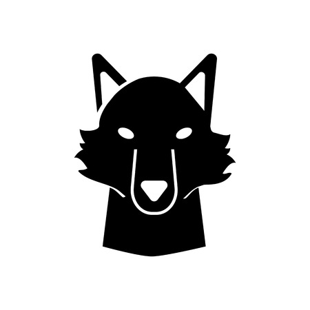 Icon of dog head. Wolf, pet, mascot. Animal concept. Can be used for topics like horoscope, rabies,...