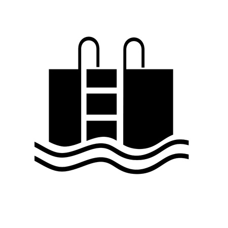 Icon of swimming pool. Activity, fitness, training. Relaxation concept. Can be used for topics like sport, competition, resortのイラスト素材
