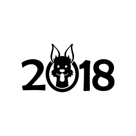 Icon of dog year. Pet, character, puppy. Animal concept. Can be used for topics like horoscope, astrology, celebrationのイラスト素材