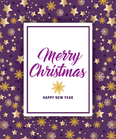 Merry Christmas lettering with starsのイラスト素材