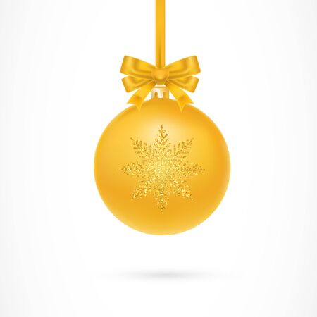 Illustration of hanging Christmas ball. Celebrating, bauble, decoration. Holiday concept. Can be used for topics like New Year, Christmas, holidayのイラスト素材