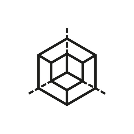 Hexagon with three bisecting lines. Geometric figure, pattern, layout. Modeling concept. Can be used for topics like target, geometry, drafting.のイラスト素材