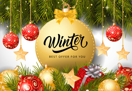 Winter Best Offer Inscriptionのイラスト素材