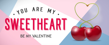 My Sweetheart Lettering with Cherryのイラスト素材