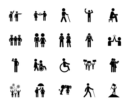 People icon set. Can be used for topics like citizen, society, family, communityのイラスト素材