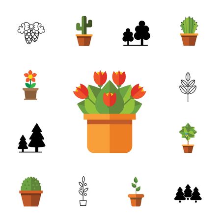 Flowers icon setのイラスト素材