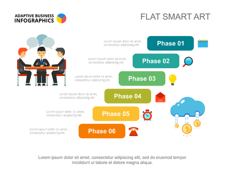 Six Phases Strategy Slide Templateのイラスト素材