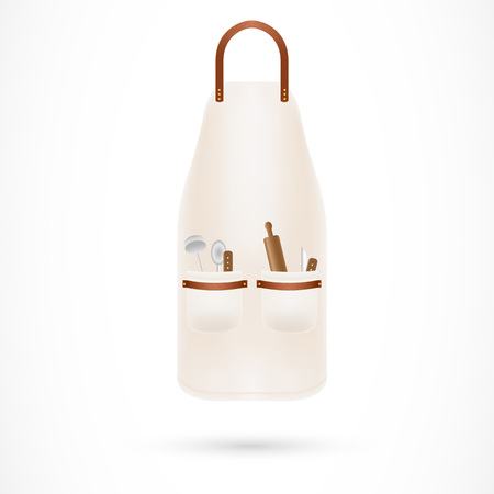 Kitchen apron with utensils iconのイラスト素材