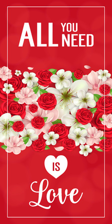All You Need is Love Lettering in Frameのイラスト素材