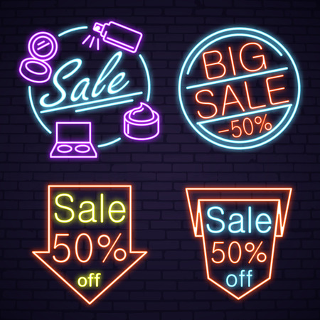 Sale Fifty Percent Off lettering on ribbonのイラスト素材