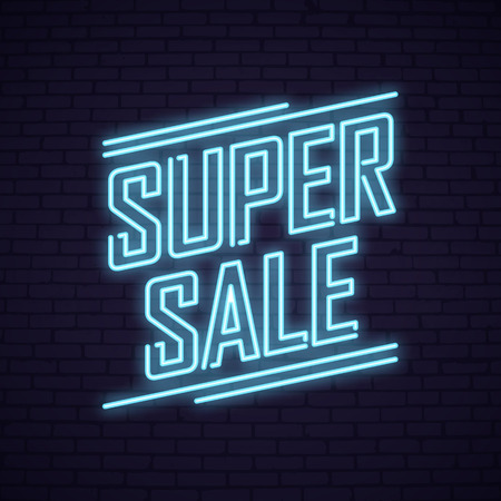 Big Sale Fifty Percent Off neon lettering Vector illustration.のイラスト素材