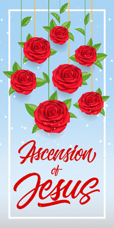 Ascension of Jesus Lettering with Rosesのイラスト素材