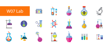 Chemical laboratory icon set vector illustrationのイラスト素材
