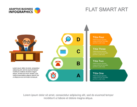 Four title vertical chart slide templateのイラスト素材
