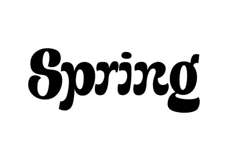 Spring seasonal card template. Calligraphic lettering can be used for flyers, posters, banners.のイラスト素材