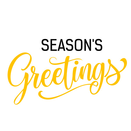Seasons greetings holiday message template. Inscription can be used for invitations, greeting cards, posters, banners.のイラスト素材