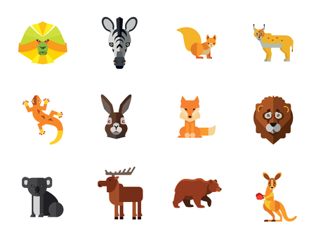 Animal Icon Set illustration on white background.のイラスト素材