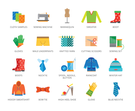 Clothes icons set illustration on white background.のイラスト素材
