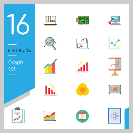 graph icon set magnifier and graph growing bar chart venn diagram template for smartboard