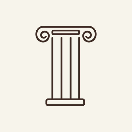 Archaic column line icon. Column on white background. Architecture concept. Vector illustration can be used for  design, architecture, artのイラスト素材