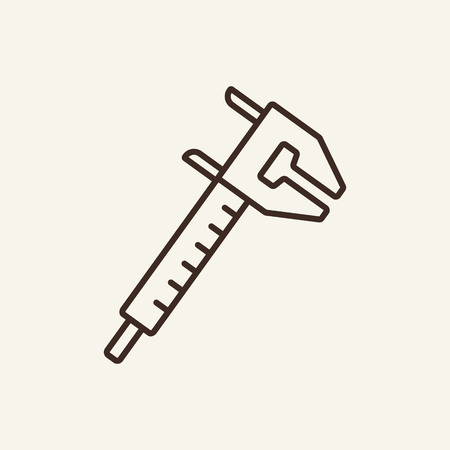 Calliper line icon. Measure tool on white background. Architecture concept. Vector illustration can be used for  design, office, bureauのイラスト素材