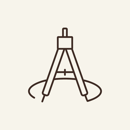 Math compass line icon. Compass on white background. Graphic design concept. Vector illustration can be used for topics like design, math, homeworkのイラスト素材