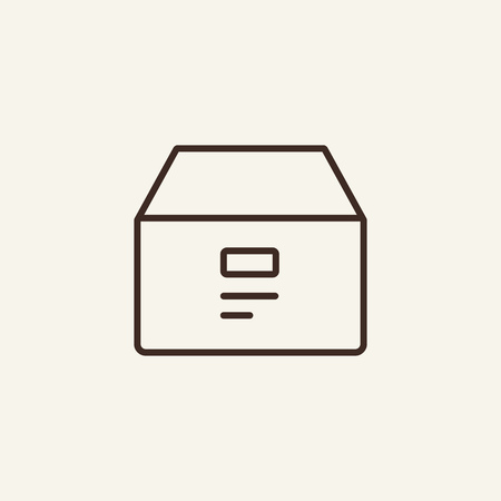 Archive box line icon. Documentation box on white background. Delivery  concept. Vector illustration can be used for topics like office, document flow, archive, deliveryのイラスト素材