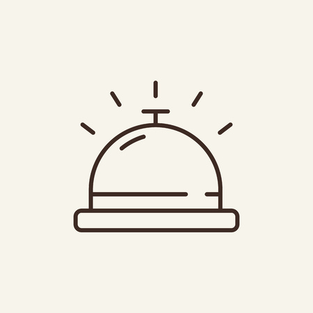 Table bell line icon. Calling, alarm, visit. Reservation concept. Can be used for topics like hotel, service, receptionのイラスト素材