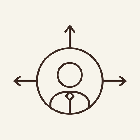 Decision line icon. Businessman, entrepreneur, employee. Career concept. Can be used for topics like opportunity, promotion, progressのイラスト素材