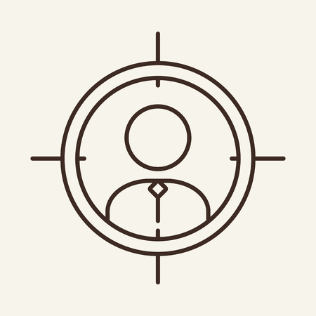 Goal line icon. Employment, job search, specialist. Career concept. Can be used for topics like business, staff, promotionのイラスト素材