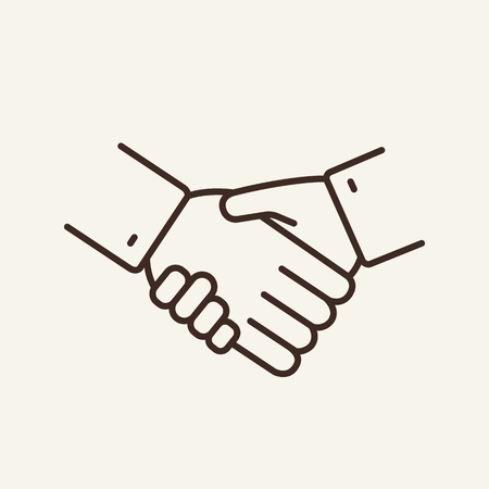 Handshake line icon. Deal, gesture, partnership. Agreement concept. Can be used for topics like teamwork, cooperation, friendshipのイラスト素材