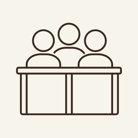 Jury line icon. Team, audience, spectators. Justice concept. Vector illustration can be used for topics like court, law, businessのイラスト素材