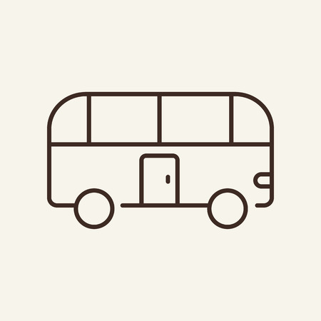 Touristic bus line icon. Autobus, shuttle, coach. Transport concept. Vector illustration can be used for topics like tourism, tour, cityのイラスト素材