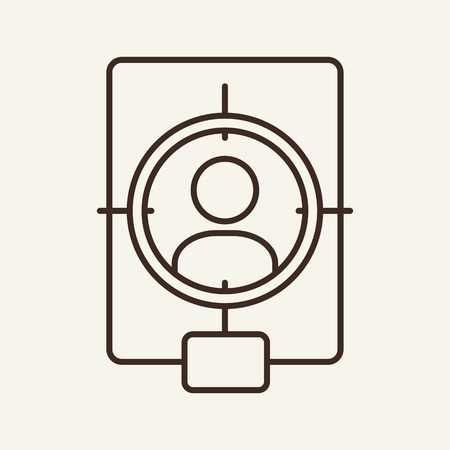 Target for shooting line icon. Target audience, shooting club, victim. Justice concept. Vector illustration can be used for topics like crime, police, sportのイラスト素材